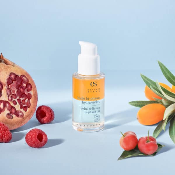 huile bi phase hydra-éclat shooting avec fruits
